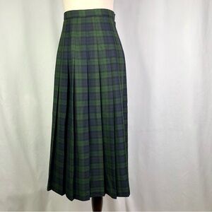 VINTAGE watch plaid pleated midi skirt Christi Girl by Dori Adler XS